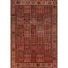 Geometric Bakhtiari Persian Vintage Rug Hand-Knotted Wool Carpet - 6'3" x 9'4"