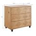 MUSEHOMEINC Solid Wood 3 Drawer Dresser for Bedroom-Mix Color Modern Chests of Drawers for Bedroom/Living Room