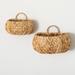 Sullivans 7" & 6" Natural Wall Basket Set of 2 - 10"L x 7.75"W x 7"H, 7.5"L x 6"W x 6"H