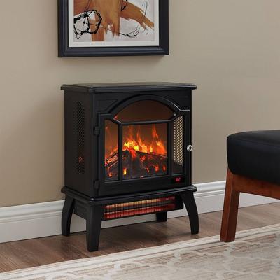 18" Electric Fireplace Freestanding Fireplace Heater with Realistic Flame Effect and Adjustable Thermostat with remote control