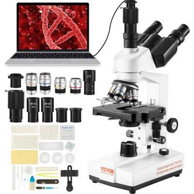 VEVOR Compound Trinocular and Binocular Compound Microscope,Phone Holder and Microscope Slides