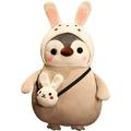 13.7 inches Cute Soft Penguin Rabbit Plush Stuffed Animal Kawaii Doll Super Soft Cartoon Plush Hug Toy Gifts for Children Decorations(pengu tuzi-35cm)