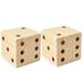 2Pcs Wooden Dice Large Wood Dice Game Dice Prop Wooden Dice Wooden Point Dice Game Dice