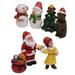 1Set Christmas Snowman Figurines Resin Santa Claus Miniatures Figurines Xmas Party Favors Gifts