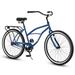 26 Inch Cruiser Bike Single Speed Beach Cruiser Bike wiht Cargo Rear Rack Bicycle for Men Women - Blue