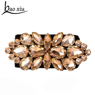 Cinture di perle di cristallo fatte a mano da donna cinture 2016 abbigliamento da donna elastico largo cinture di lusso accessori moda Cummerbunds