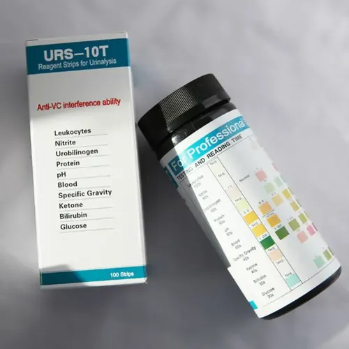 100ct Urin-Messstäbchen, 10 Parameter-Teststreifen, Testen von Keton, Glukose, Blutprotein, Leukozyten, Nitrit, Urobilinogen, PH