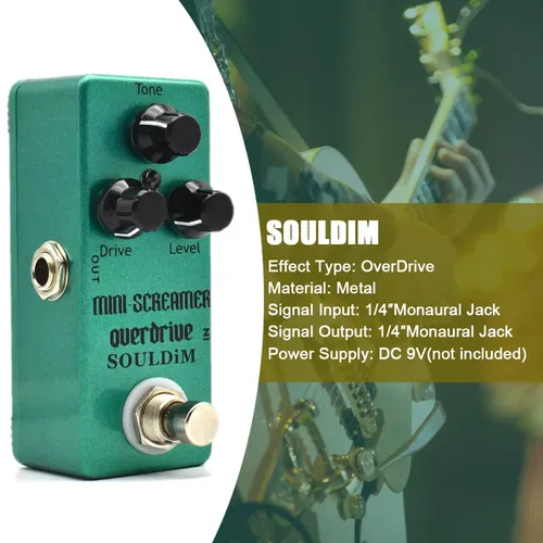 Souldim Overdrive Gitarren effekt pedal Mini Screamer Overdrive E-Gitarren pedal True Bypass Gitarren teile Zubehör