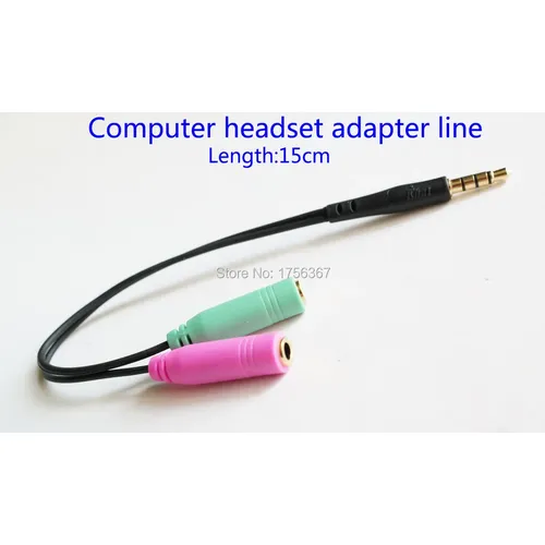 Computer headset adapter linie kabel 3,5mm zu 2x 3,5mm Computer (handy) zu Computer headset. handy headset adapter