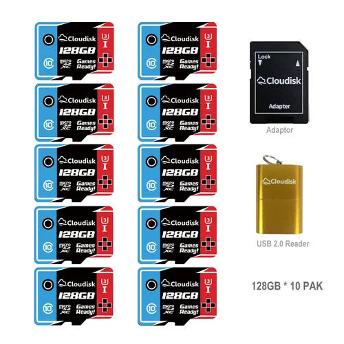 Cloud isk 10er Pack Flash-Speicher Micro-SD-Karten 128GB 64GB 32GB 256GB U3 V30 Microsd 16GB 8GB 4GB 2GB 1GB C10 A1 TF-Karte für Telefon