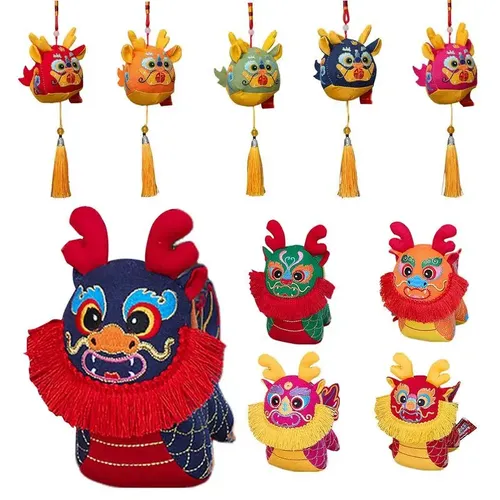 2024 chinesische Neujahrs blume Stoff Tierkreis Drachen Wohnkultur Stofftier kreative chinesische Stil besondere Weihnachts geschenk für Kinder