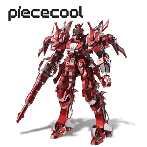 Piececool 3D Metall Puzzle Rot Mech Modell Gebäude Kits für Teen DIY Spielzeug Gehirn Teaser