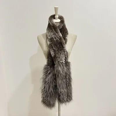 Sciarpe lunghe per le donne inverno pelliccia di volpe tessitura Otter coniglio volpe sciarpa pelliccia di coniglio tessitura spessa calda moda accessori di abbigliamento