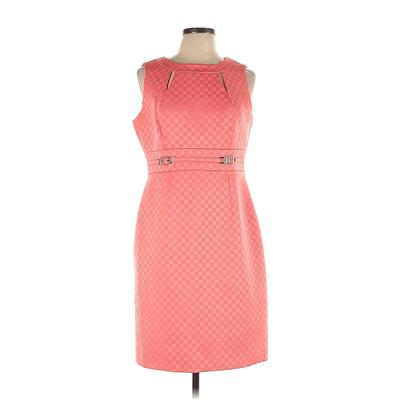 Tahari by ASL Cocktail Dress - Sheath Crew Neck Sleeveless: Pink Dresses - Women's Size 10