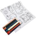 1 Set Wall Coloring Poster Funny Graffiti Poster Kids Paper Coloring Poster Home School Coloring Poster with Coloring Pencils