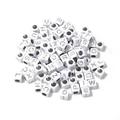 Kisor 1000pcs Square Acrylic Letter Beads 6MM Acrylic Beads for Jewelry Making Spacer Acrylic Crafts Beads for Necklace Bracelet Earrings DIY Jewelry Decoration White+Silver Letters Y03B5K7B