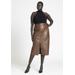 Plus Size Women's Faux Leather Zipper Skirt by ELOQUII in Potting Soil (Size 18)