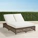 Hampton Double Chaise in Driftwood Finish - Sailcloth Aruba - Frontgate