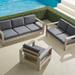 Boretto 3-pc. Aluminum Sofa Set - Sofa Set with Two Lounge Chairs, Vista Boucle Alabaster, Vista Boucle Alabaster - Frontgate