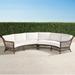 Hampton Curved Sofa in Driftwood Finish - Linen Flack with Logic Bone Piping - Frontgate
