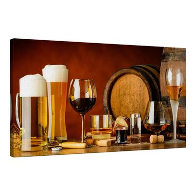 Elephant Stock 48" x 32" Wine And Beer Drinks Canvas Wall