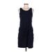 Theory Casual Dress Scoop Neck Sleeveless: Blue Print Dresses - Women's Size Medium