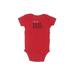 Carter's Short Sleeve Onesie: Red Solid Bottoms - Size 9 Month