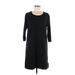 LOGO Lounge Casual Dress - Shift Scoop Neck 3/4 sleeves: Black Print Dresses - Women's Size Medium