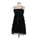 BCBGMAXAZRIA Cocktail Dress - A-Line Square Sleeveless: Black Print Dresses - Women's Size Medium