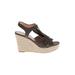 MICHAEL Michael Kors Wedges: Brown Print Shoes - Women's Size 9 1/2 - Open Toe