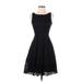 White House Black Market Casual Dress - A-Line Scoop Neck Sleeveless: Black Solid Dresses - Women's Size 0
