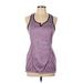 Reebok Active Tank Top: Purple Color Block Activewear - Women's Size Large