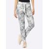 Webhose HEINE, Damen, Gr. 44, Normalgrößen, grau (hellgrau, weiß, bedruckt), 65% Baumwolle, 32% Polyester, 3% Elasthan, gemustert, 7/8-Länge, Hosen