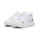 Sneaker PUMA "Cassia Metallic Shine Sneakers Damen" Gr. 38.5, weiß (white gold silver vapor gray metallic) Schuhe Sneaker