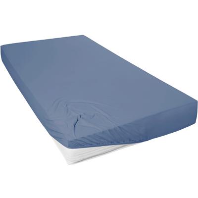 Spannbettlaken PRIMERA "Mako-Feinjersey Spannbetttuch", blau, B:140-160cm L:200cm, Mako-Jersey, Obermaterial: 100% Baumwolle, Laken, Geeignet für Standardmatratzen bis 22 cm, 100% Baumwolle Image