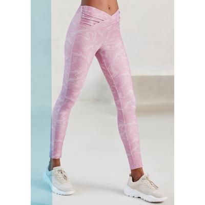 Funktionsleggings LASCANA ACTIVE, Damen, Gr. S (36/38), N-Gr, rosa (rose), Obermaterial: 85% Polyester, 15% Elasthan, bedruckt, sportlich, figurbetont lang, Hosen, Sportleggings im Allover-Druck Image