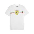 T-Shirt PUMA "Scuderia Ferrari Race Big Shield Motorsport Heritage T-Shirt" Gr. M, weiß (white) Herren Shirts T-Shirts