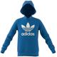 Sweatshirt ADIDAS ORIGINALS "TREFOIL HOODIE" Gr. 152, blau (bluebird) Kinder Sweatshirts