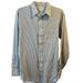 Burberry Shirts | Burberrys Vintage Men’s 16 34 Green Striped Long Sleeve Button Down Cotton Shirt | Color: Green/White | Size: 16