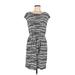 Banana Republic Factory Store Casual Dress Scoop Neck Short sleeves: Gray Dresses - Women's Size Medium