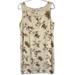 Anthropologie Dresses | Anthro Linen Knit Hawaiian Leafs Midi Shift Square Neck Tank Dress | Color: Brown/Cream | Size: Xl