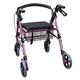 Folding Rollator Walker,Practical Aluminum Rollator Walker Fold Up and Removable Back Support, Padded Seat, 4" Wheels and Adjustable Arms,Supports up to 220 lbs-Elderly Walker