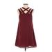 TOBI Casual Dress - A-Line: Burgundy Solid Dresses - Women's Size Small