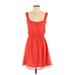 Zara TRF Casual Dress - A-Line: Orange Hearts Dresses - Women's Size Small