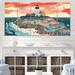 Design Art 5 Coastal Lighthouse I Wall Decor Set Metal in Blue/Brown/Gray | 28 H x 60 W x 1 D in | Wayfair MT103808-401