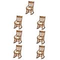 Abaodam 7 Pcs Mini Armchair Baby Doll High Chair Wheelchair Dolly House Chair Rocking Horse Sculpture Mini Chair Model Tiny House Tiny Chair Birch Furniture Rocking Chair