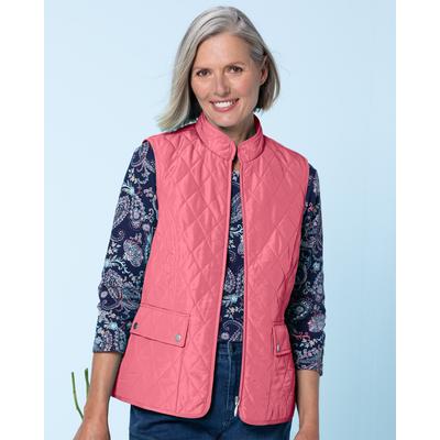 Appleseeds Women's Berkshire Solid Quilted Vest - Pink - 2X - Womens