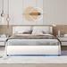 Red Barrel Studio® Chestervyn Low Profile Platform Bed Upholstered/Metal/Faux leather in White | Queen | Wayfair 8029DAE80B0C4AC38EC500323AD71973