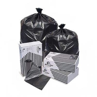 Pitt Plastics B76030XK 55 gal Black Star Trash Can Liner Bags - 58