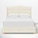 Birch Lane™ Mallory Upholstered Wingback Bed Metal in White/Black | Twin | Wayfair B43694303955474DA08F5BE25FA14D6B